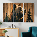Rustic Bear Wall Art Canvas Print – Woodland Wildlife by MyGreatCanvas | Canvas Wall Art Prints | Photo Prints & Wall Decor