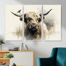 Abstract Highland Cow Wall Art Canvas Print, Rustic Farm by MyGreatCanvas | Canvas Wall Art Prints | Photo Prints & Wall Decor