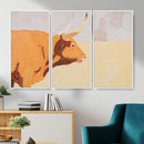 Minimal Longhorn Bull Wall Art Canvas Print, Neutral Western by MyGreatCanvas | Canvas Wall Art Prints | Photo Prints & Wall Decor