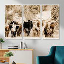 Western Longhorn Herd Wall Art Canvas Print, Sepia Texas by MyGreatCanvas | Canvas Wall Art Prints | Photo Prints & Wall Decor