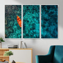 Turquoise Ocean Boat Wall Art Canvas Print by MyGreatCanvas | Canvas Wall Art Prints | Photo Prints & Wall Decor