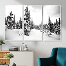 Black and White Snowy Pine Forest Wall Art Canvas Print, by MyGreatCanvas | Canvas Wall Art Prints | Photo Prints & Wall Decor