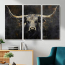 Rustic Longhorn Bull Wall Art Canvas Print – Vintage Western by MyGreatCanvas | Canvas Wall Art Prints | Photo Prints & Wall Decor