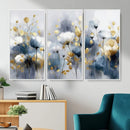 Large Abstract Flowers Wall Art Canvas Print – Gold and Blue by MyGreatCanvas | Canvas Wall Art Prints | Photo Prints & Wall Decor