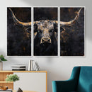 Abstract Longhorn Bull Wall Art Canvas Print – Rustic by MyGreatCanvas | Canvas Wall Art Prints | Photo Prints & Wall Decor