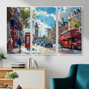 London Street Canvas Wall Art — Big Ben Red Bus Print | Oil by MyGreatCanvas | Canvas Wall Art Prints | Photo Prints & Wall Decor