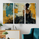 Elegant Woman Canvas Wall Art — Black Gold Gown Fashion by MyGreatCanvas | Canvas Wall Art Prints | Photo Prints & Wall Decor