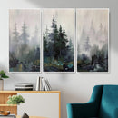 Misty Pine Forest Oil Painting Canvas — Dark Moody Teal Grey by MyGreatCanvas | Canvas Wall Art Prints | Photo Prints & Wall Decor