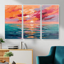 Bold Palette Knife Ocean Sunset Canvas — Orange Pink Teal by MyGreatCanvas | Canvas Wall Art Prints | Photo Prints & Wall Decor