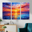 Colorful Knife Ocean Sunset Canvas — Orange Pink Teal by MyGreatCanvas | Canvas Wall Art Prints | Photo Prints & Wall Decor