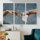 Funny Bathroom Canvas Wall Art, Michelangelo Creation of by MyGreatCanvas | Canvas Wall Art Prints | Photo Prints & Wall Decor
