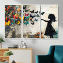 Banksy Butterfly Girl Wall Art Canvas Print, Framed Street by MyGreatCanvas | Canvas Wall Art Prints | Photo Prints & Wall Decor