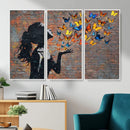 Urban Banksy Butterfly Girl Wall Art Canvas Print, Framed by MyGreatCanvas | Canvas Wall Art Prints | Photo Prints & Wall Decor