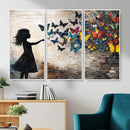 Banksy Butterfly Girl Wall Art Canvas Print, Framed Street by MyGreatCanvas | Canvas Wall Art Prints | Photo Prints & Wall Decor