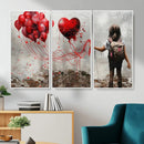 Girl Graffiti Wall Art Canvas Print, Red Balloon Heart by MyGreatCanvas | Canvas Wall Art Prints | Photo Prints & Wall Decor