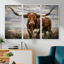 Texas Longhorn Canvas Wall Art Western Bull Desert Moody by MyGreatCanvas | Canvas Wall Art Prints | Photo Prints & Wall Decor