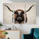 Texas Longhorn Canvas Wall Art Western Bull Desert Moody by MyGreatCanvas | Canvas Wall Art Prints | Photo Prints & Wall Decor