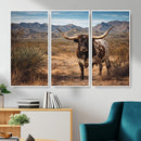 Texas Longhorn Canvas Wall Art Western Bull Desert Moody by MyGreatCanvas | Canvas Wall Art Prints | Photo Prints & Wall Decor