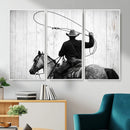 Cowboy Lasso Canvas Wall Art, Black White Western Horse by MyGreatCanvas | Canvas Wall Art Prints | Photo Prints & Wall Decor