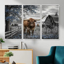 Texas Longhorn Canvas Wall Art, Rustic Farm Barn Bluebonnet by MyGreatCanvas | Canvas Wall Art Prints | Photo Prints & Wall Decor