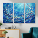School of Fish Canvas Print | Blue Ocean Underwater Wall Art by MyGreatCanvas | Canvas Wall Art Prints | Photo Prints & Wall Decor