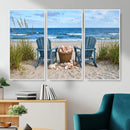 Large Beach Canvas Wall Art Coastal Adirondack Chairs Ocean by MyGreatCanvas | Canvas Wall Art Prints | Photo Prints & Wall Decor