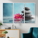 Zen Canvas Wall Art Lotus Flower Stacked Stones Teal Spa by MyGreatCanvas | Canvas Wall Art Prints | Photo Prints & Wall Decor