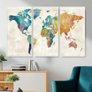 Watercolor World Map Canvas Wall Art Print – Abstract by MyGreatCanvas | Canvas Wall Art Prints | Photo Prints & Wall Decor