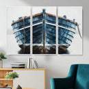 Blue Wooden Rowboat Canvas Wall Art, Coastal Nautical Boat Painting Print for Lake Beach House Decor, Minimalist Maritime Decor Artwork by MyGreatCanvas | Canvas Wall Art Prints | Photo Prints & Wall Decor