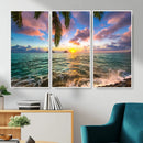 Hawaii Beach Sunset Canvas Wall Art Print, Tropical Ocean Landscape Artwork, Palm Tree Coastal Decor for Living Room Bedroom by MyGreatCanvas | Canvas Wall Art Prints | Photo Prints & Wall Decor