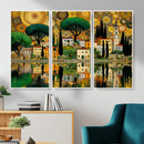 Gustav Klimt Golden Cityscape Wall Art Canvas Print,