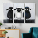 Funny Sheep Canvas Wall Art, Three Quirky Sheep Painting Print, Cute Animal Nursery Decor, Black White Navy Farmhouse Art, Kids Room Gift by MyGreatCanvas | Canvas Wall Art Prints | Photo Prints & Wall Decor