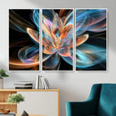 Fractal Lotus Canvas Wall Art, Blue Orange Glowing Flower Abstract Print, Modern Zen Meditation Room Decor, Ethereal Digital Art, Living Room by MyGreatCanvas | Canvas Wall Art Prints | Photo Prints & Wall Decor