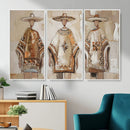 Mexican Folk Art Canvas Wall Art, Charro Poncho Sombrero Painting Print, Neutral Beige Boho Decor, Southwestern Impasto Style, Living Room Art by MyGreatCanvas | Canvas Wall Art Prints | Photo Prints & Wall Decor