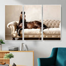 Funny Horse on Sofa Canvas Wall Art, Quirky Horse Lounging Photo Print, Whimsical Animal Decor, Living Room Conversation Art, Horse Lover Gift by MyGreatCanvas | Canvas Wall Art Prints | Photo Prints & Wall Decor