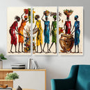 African Folk Art Canvas Wall Art, Colorful African Women Village Painting Print, Tribal Ethnic Home Decor, Vibrant African Art, Living Room by MyGreatCanvas | Canvas Wall Art Prints | Photo Prints & Wall Decor