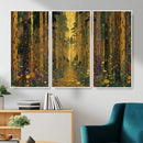 Gustav Klimt Style Forest Canvas Wall Art, Golden Forest Path Floral Art Nouveau Print, Enchanted Woodland Decor by MyGreatCanvas | Canvas Wall Art Prints | Photo Prints & Wall Decor