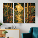 Gustav Klimt Style Forest Canvas Wall Art, Golden Forest Path Floral Art Nouveau Print, Enchanted Woodland Decor by MyGreatCanvas | Canvas Wall Art Prints | Photo Prints & Wall Decor
