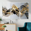 Black and Gold Abstract Wall Art, Modern Wave Canvas Print, Elegant Flowing Smoke Art, Luxury Living Room Decor by MyGreatCanvas | Canvas Wall Art Prints | Photo Prints & Wall Decor