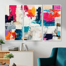 Blue Teal Abstract Canvas Wall Art, Modern Textured Painting Print, Navy Orange White Contemporary Art, Neutral Living Room Decor, Office Art by MyGreatCanvas | Canvas Wall Art Prints | Photo Prints & Wall Decor