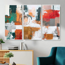 Blue Teal Abstract Canvas Wall Art, Modern Textured Painting Print, Navy Orange White Contemporary Art, Neutral Living Room Decor, Office Art by MyGreatCanvas | Canvas Wall Art Prints | Photo Prints & Wall Decor
