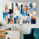 Blue Teal Abstract Canvas Wall Art, Modern Textured Painting Print, Navy Orange White Contemporary Art, Neutral Living Room Decor, Office Art by MyGreatCanvas | Canvas Wall Art Prints | Photo Prints & Wall Decor