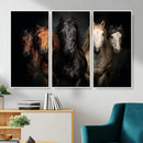 Horse Wall Art Canvas Print, Wild Horses Portrait Photography, Dramatic Equestrian Decor, Black Brown White Horse Herd, Rustic Ranch Art by MyGreatCanvas | Canvas Wall Art Prints | Photo Prints & Wall Decor
