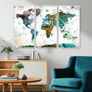 Modern Watercolor World Map Canvas Wall Art – Framed by MyGreatCanvas | Canvas Wall Art Prints | Photo Prints & Wall Decor