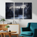 Night Landscape and Trees Wall Art Canvas Print