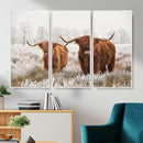 Longhorn Cattle Wall Art Canvas Print, Framed Farmhouse