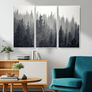 Misty Forest Canvas Wall Art – Monochrome Triptych Pine Tree by MyGreatCanvas | Canvas Wall Art Prints | Photo Prints & Wall Decor