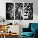 Black and White Lion Canvas Wall Art Print – Wildlife by MyGreatCanvas | Canvas Wall Art Prints | Photo Prints & Wall Decor