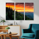 Forest Landscape Wall Art Sunset Canvas, Forest Sunset