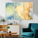 Green and Yellow Marble Fluid Effect Wall Art, Green and